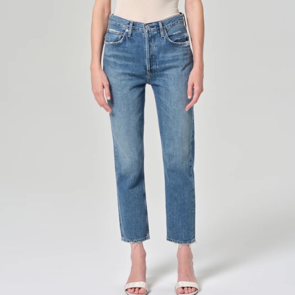 Agolde Riley high rise straight crop organic cotton 45997